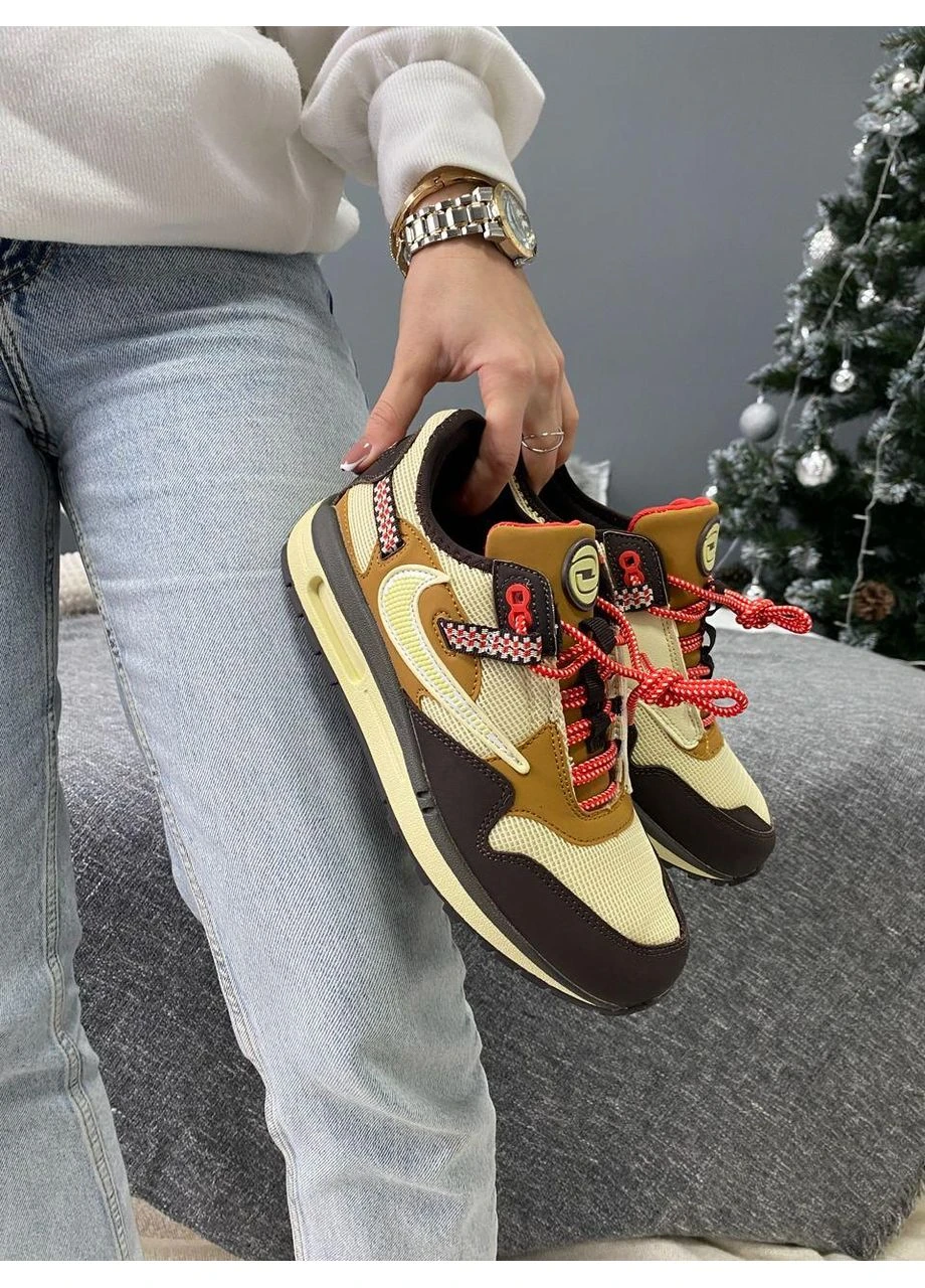 Цветные демисезонные кроссовки мужские nike air max 1 t.scott cactus jack b найк аир макс No Brand