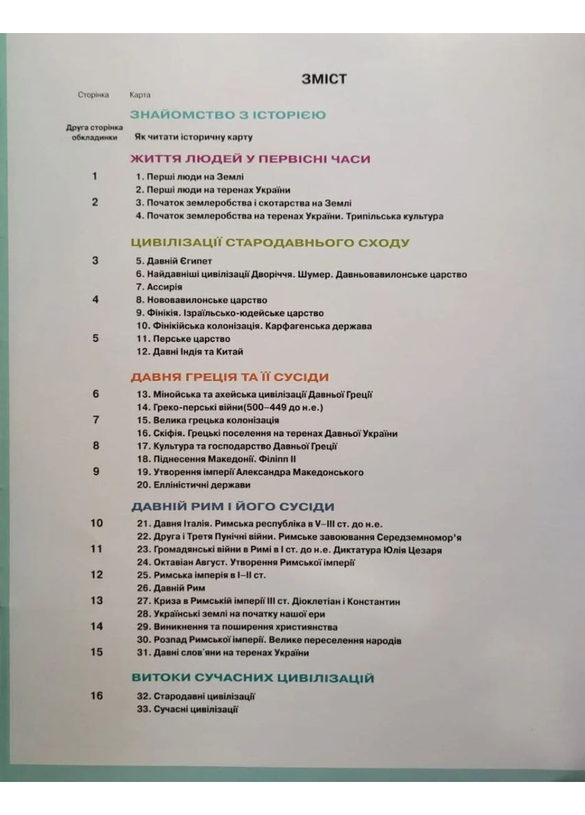 Всемирная история. История Украины 6 класс. Атлас Оріон (370074341)
