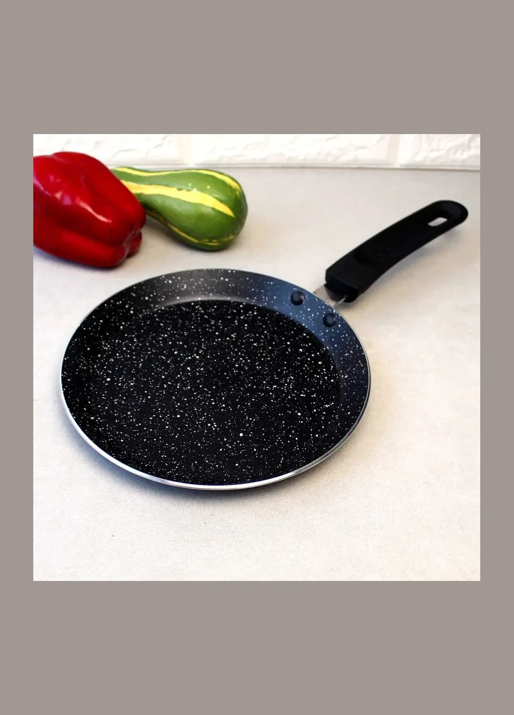 Сковорода млинцева 22 см з мармуровим покриттям для індукції Kamille (311308464)