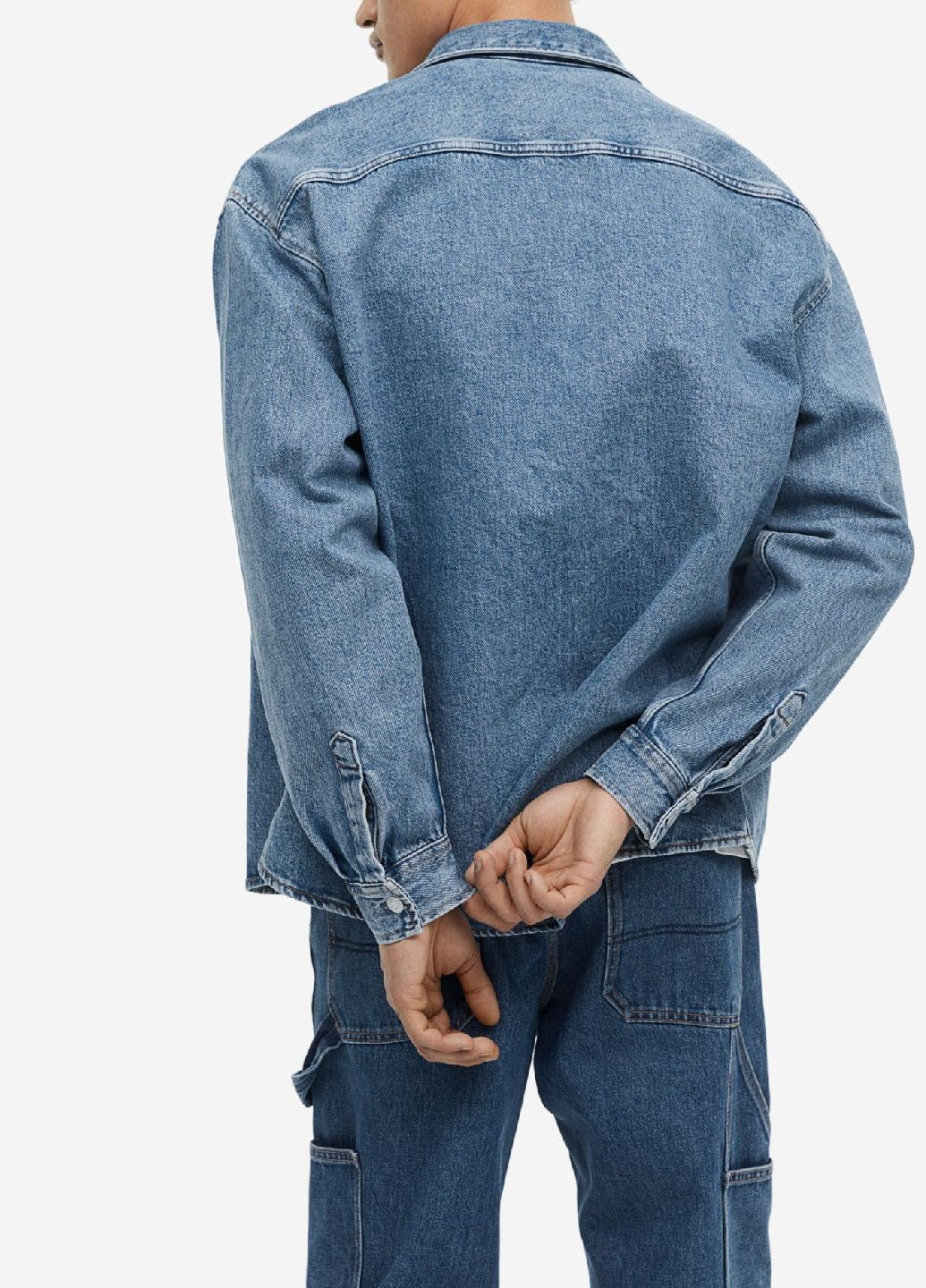 Синяя кэжуал рубашка H&M