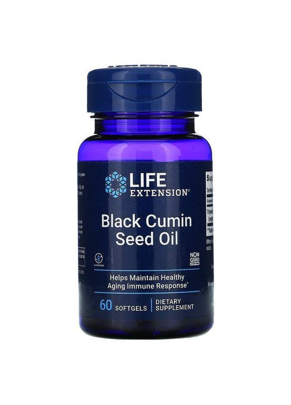 Масло семян черного тмина Black Cumin Seed Oil 60 желатиновых капсул Life Extension (265012631)
