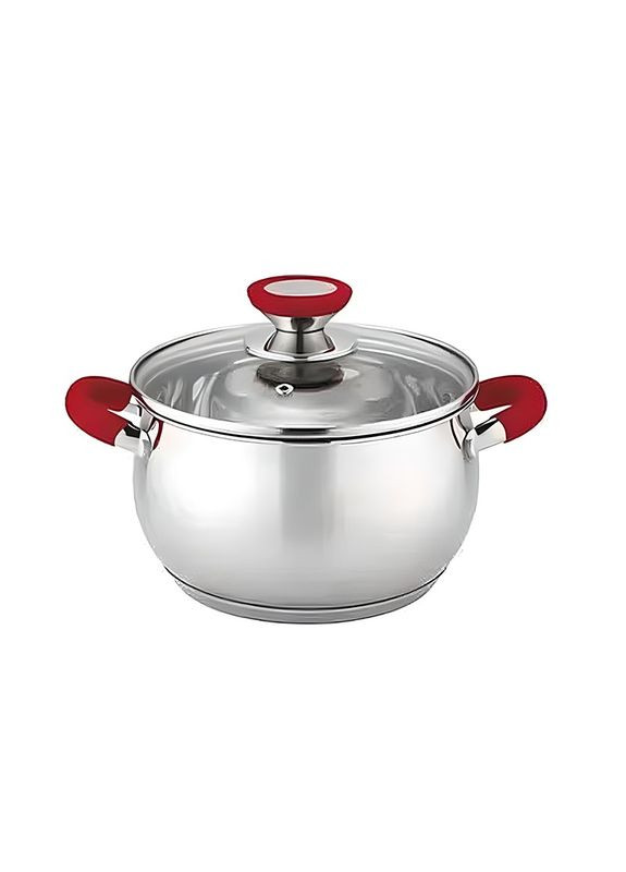 Каструля з кришкою BH-2315-22-red 4.6 л 22 см червона Bohmann (349222119)