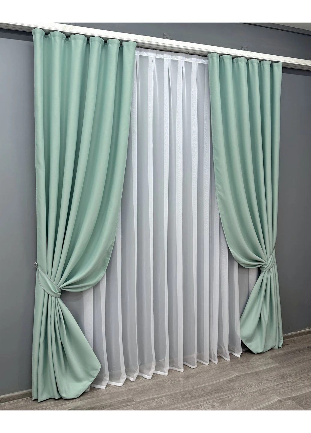 Комплект готових штор Bruno № 958ш Фісташковий 150х270 см 2 шт (30-757) VR-Textil (298125187)