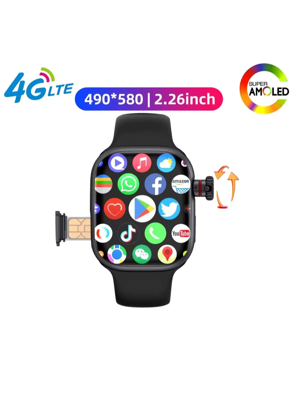 Смарт-часы Android 4G 32gb CD99 с поворотной камерой, PlayMarket и Google с украинским языком Smart Watch (341316295)