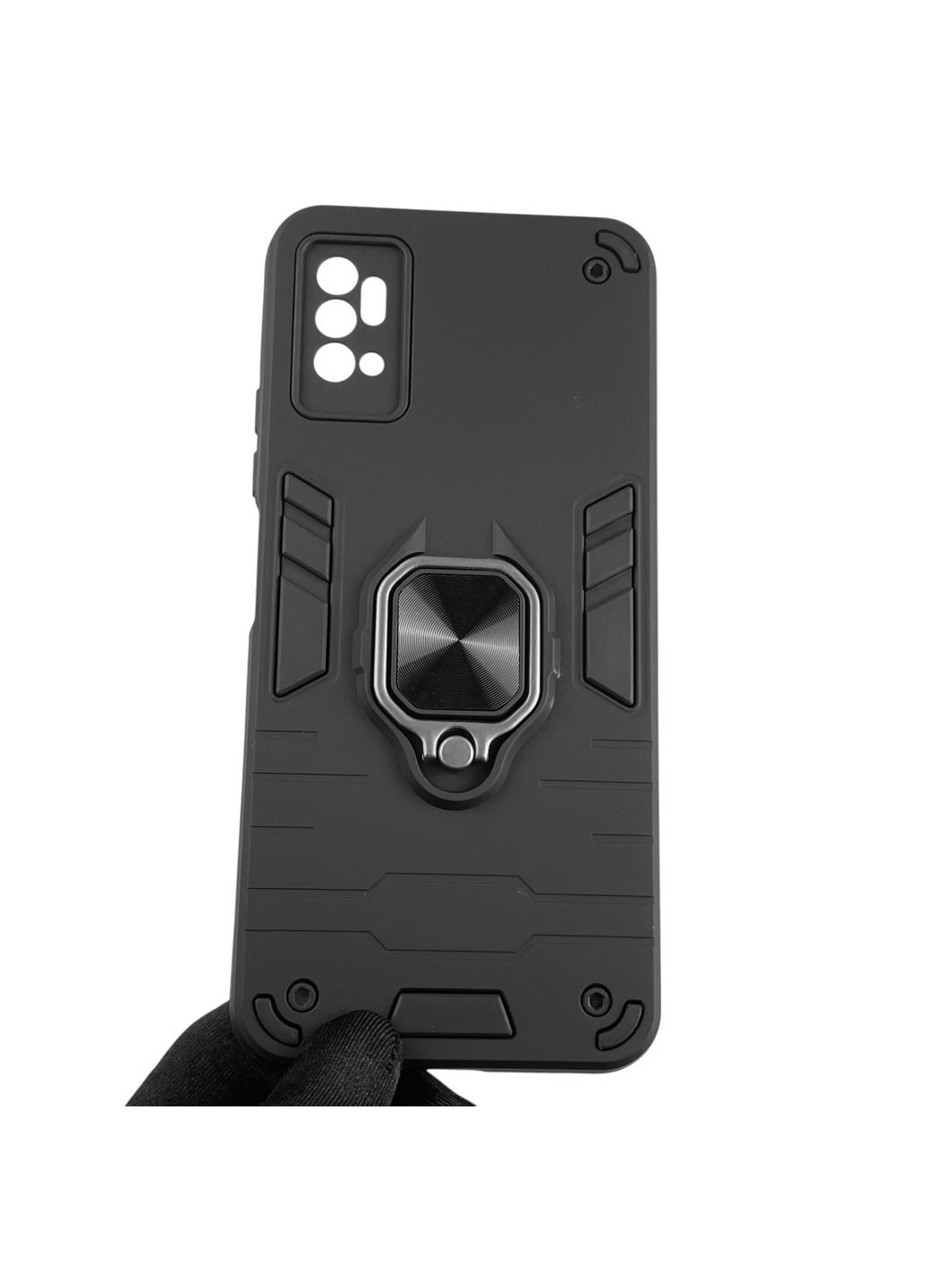 Чохол для телефона Blade A71 броньований з магнітним кільцем-тримачем на зтє блейд а71 чорний ZTE (366230421)