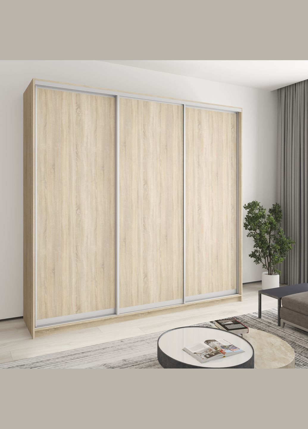 Шафа-купе тридверна Комбо AL 3ДСП 250x60x240 см (MBS-2059) MebelStar (346288182)