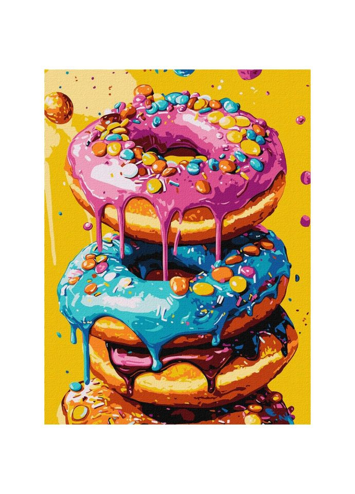 Картина за номерами "Смачненькі пончики" KHO5720 30х40 см Ідейка (316519146)