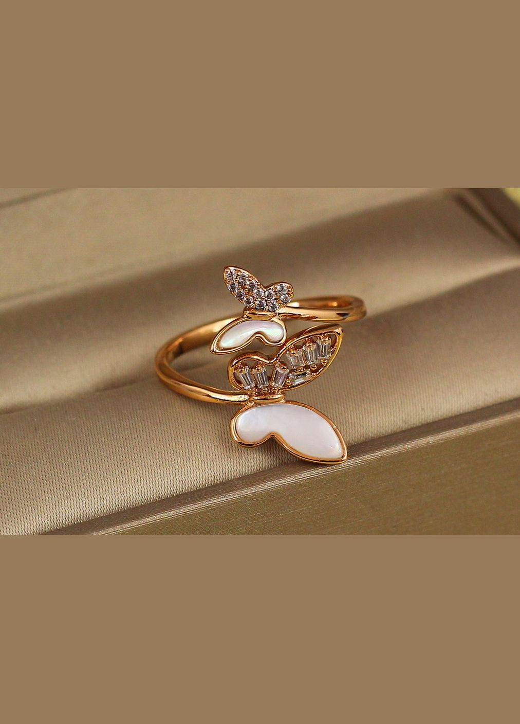 Кільце Два Метелика розсувне 16 і більше золотисте Xuping Jewelry (316607172)