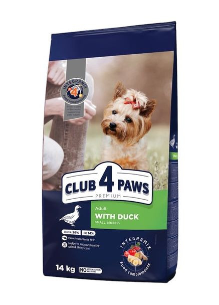 Сухой корм для собак малых пород с уткой 14 кг B4531222 Club 4 Paws (322068927)