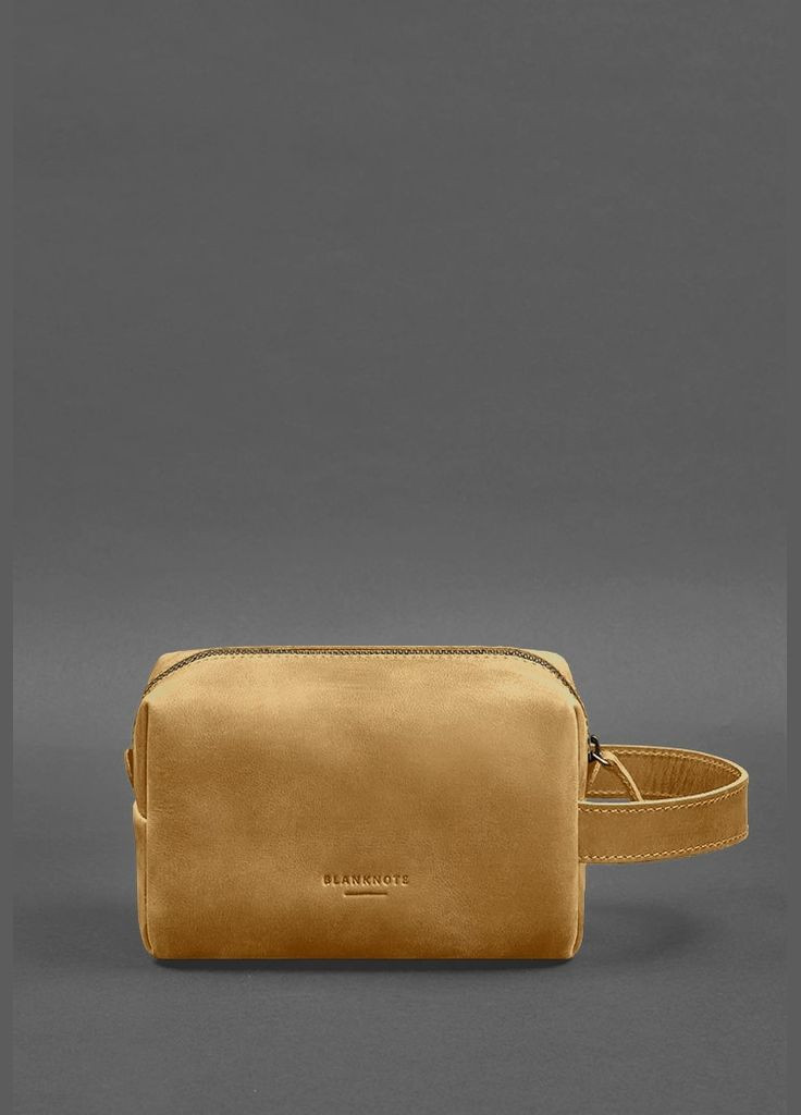 Кожаная косметичка-несессер 5.0 Желтый Crazy Horse (A-027452) BlankNote (329742997)