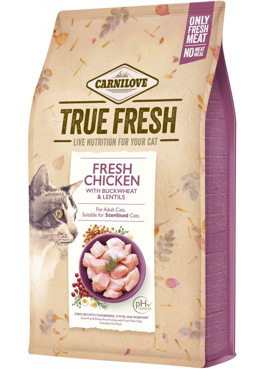Сухой корм для взрослых кошек True Fresh Cat Chicken с курицей 340 г (8595602561476) Carnilove (308340537)