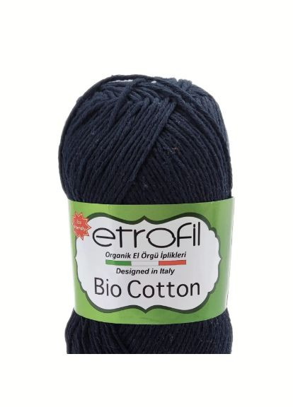Bio Cotton № 10206 темный синий 100% эко коттон хлопковая пряжа для вязания Etrofil (366394398)