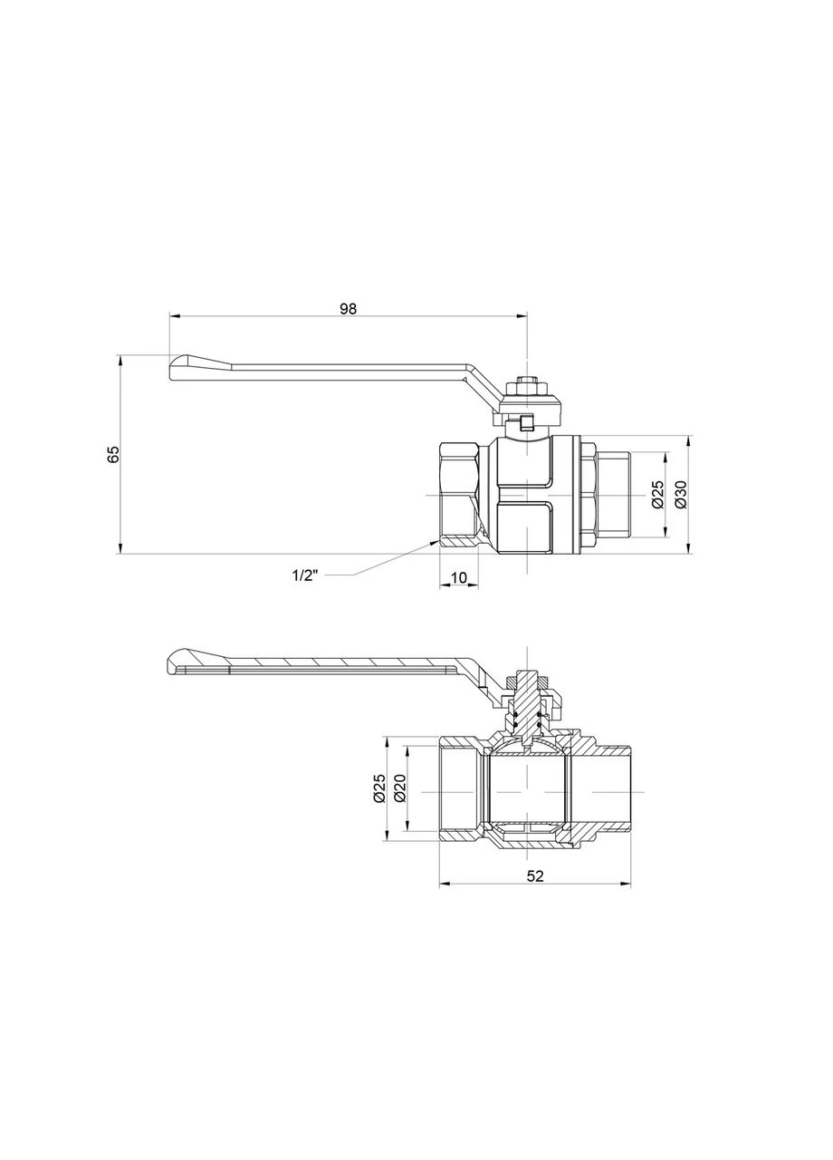Кран шаровый 1/2" прямой No350 Icma (395708448)