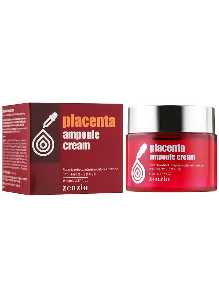 Поживний ампульний крем для обличчя з плацентою Placenta Ampoule Cream 70 мл (8809210030393) Zenzia (360715330)