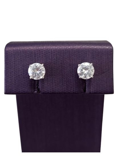 Серебряные серьги-пуссеты с муассанитом 2-2,4 ct 7 мм, Сертификат (Арт.219158751-219158752) Shatlen Сережки (339072256)