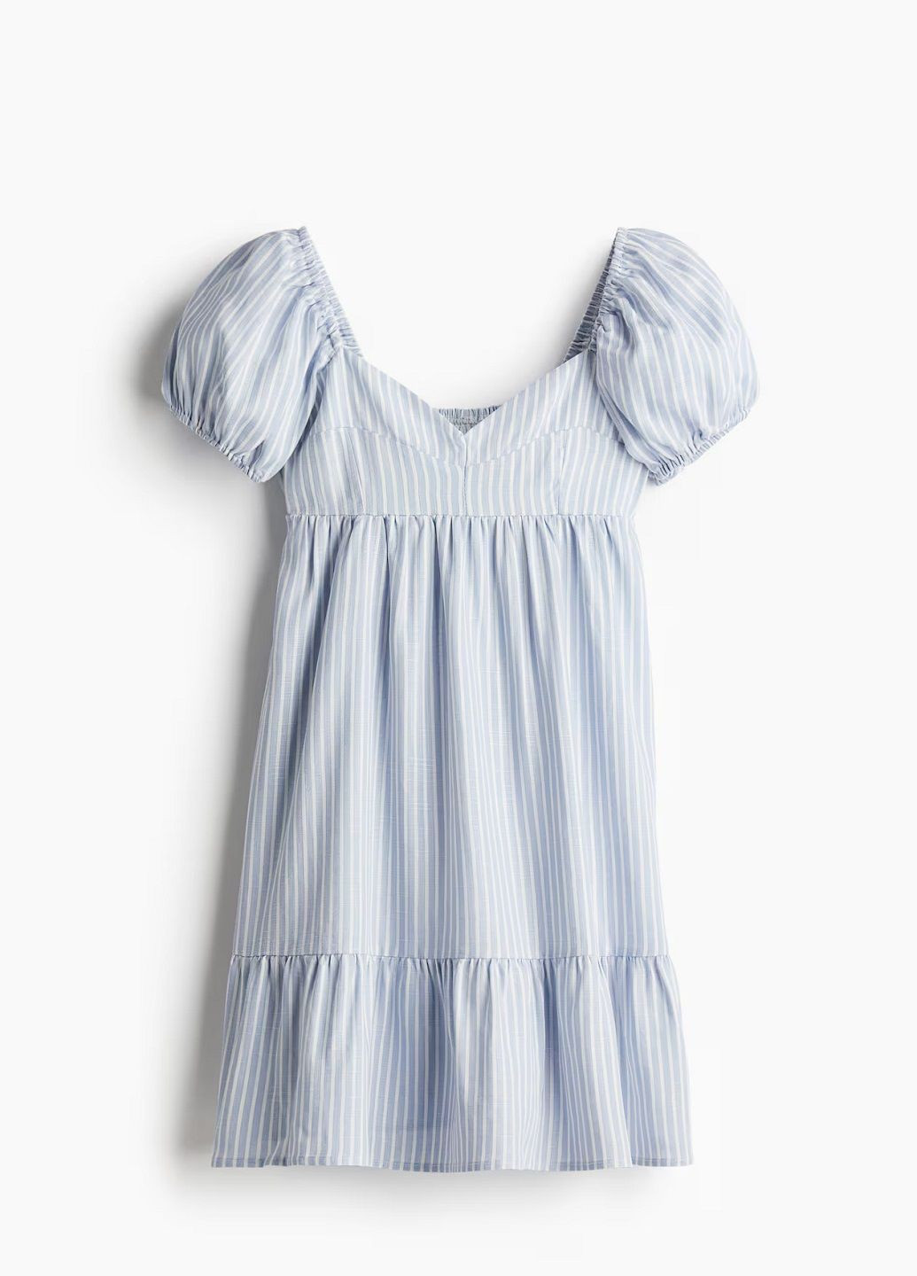 Блакитна кежуал сукня H&M в смужку