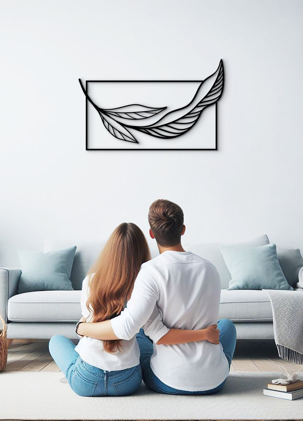 Деревянный декор для дома, Картина на стену "Листок минимализм", декоративное панно 60х38 см Woodyard (292112297)