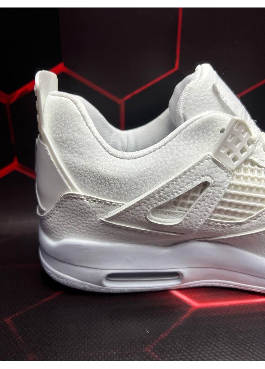 Білі Осінні кросівки чоловічі nike air jordan retro 4 full white v2 найк аір джордан No Brand