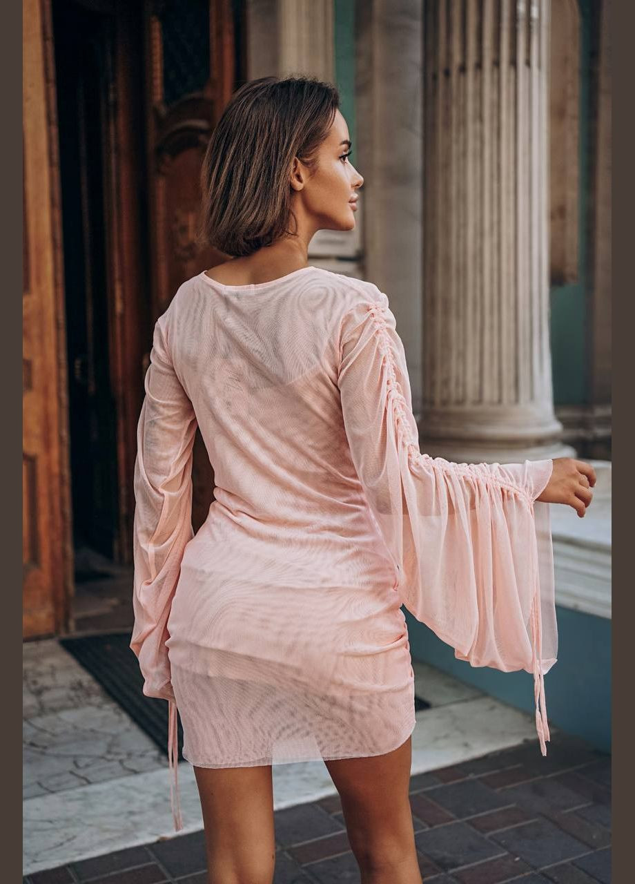 Персиковое вечернее платье женское Україна однотонное