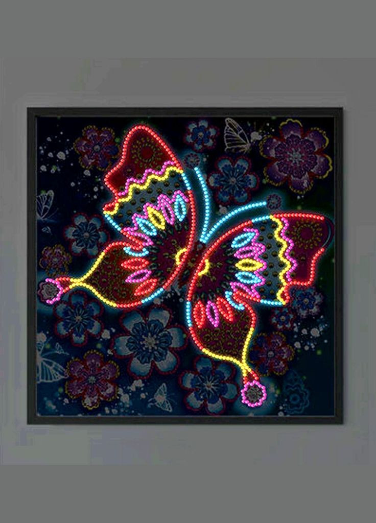 Алмазна вишивка світиться вночі Метелик квіти діамантова мозаїка за номерами No Brand 5916 (282959770)