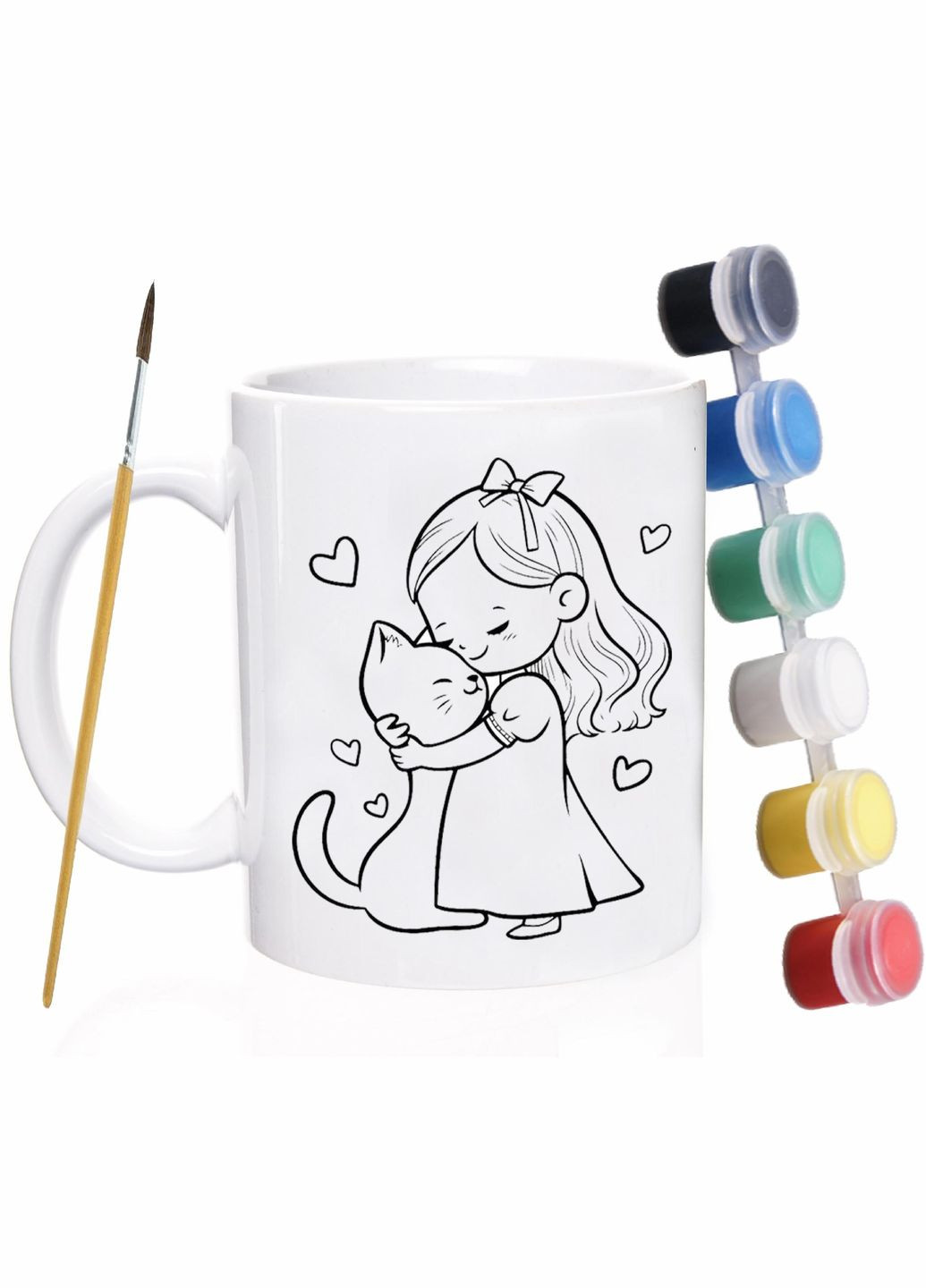 Набір для дитячої творчості Дівчинка #01 / розмальовка для дітей / 330 мл біла No Brand (316121268)