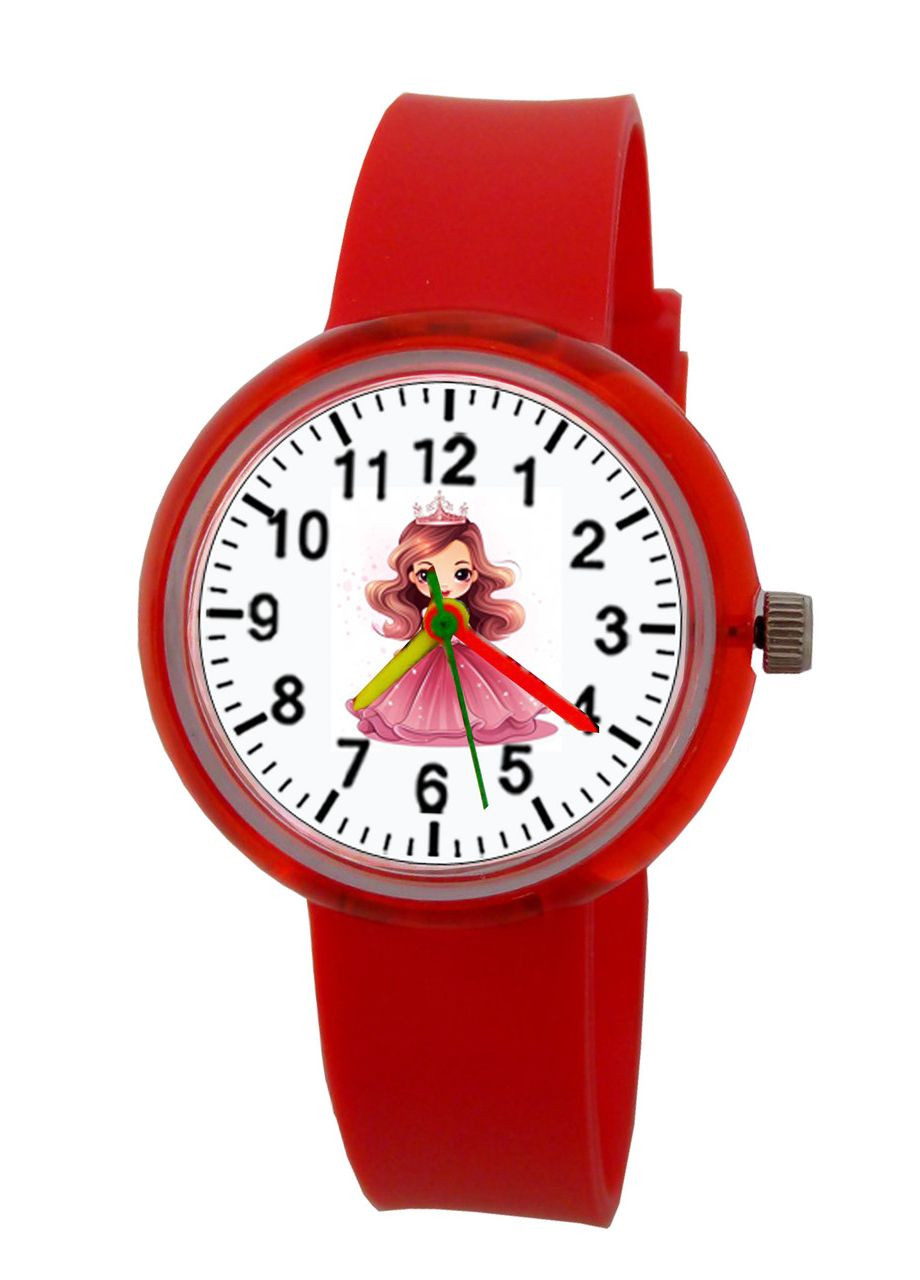 Часы детские наручные для девочек Принцесса красный, бело-розовый NEWDAY (362413802)