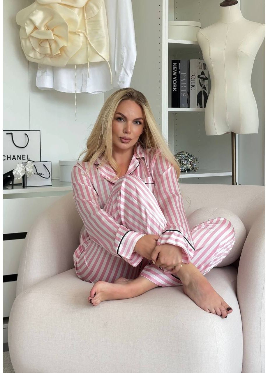 Белая пижама шелк рубашка и брюки Україна