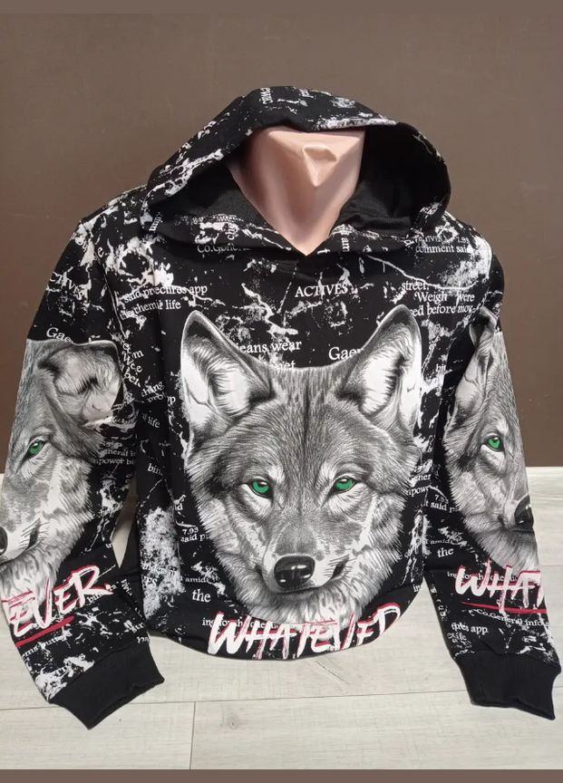 Батник пайта толстовка тощи для мальчика подростка демисезон Волк No Brand Худі (322284311)