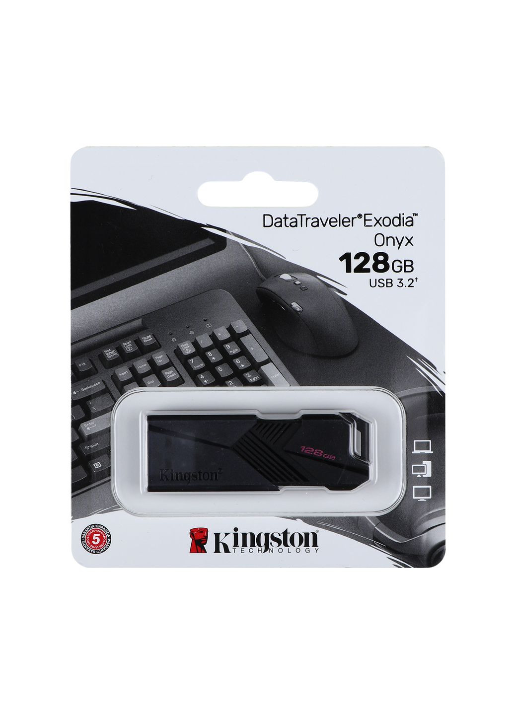 USB флеш-накопичувач 3.2 DataTraveler Exodia Onyx 128gb Чорний Kingston (337994988)
