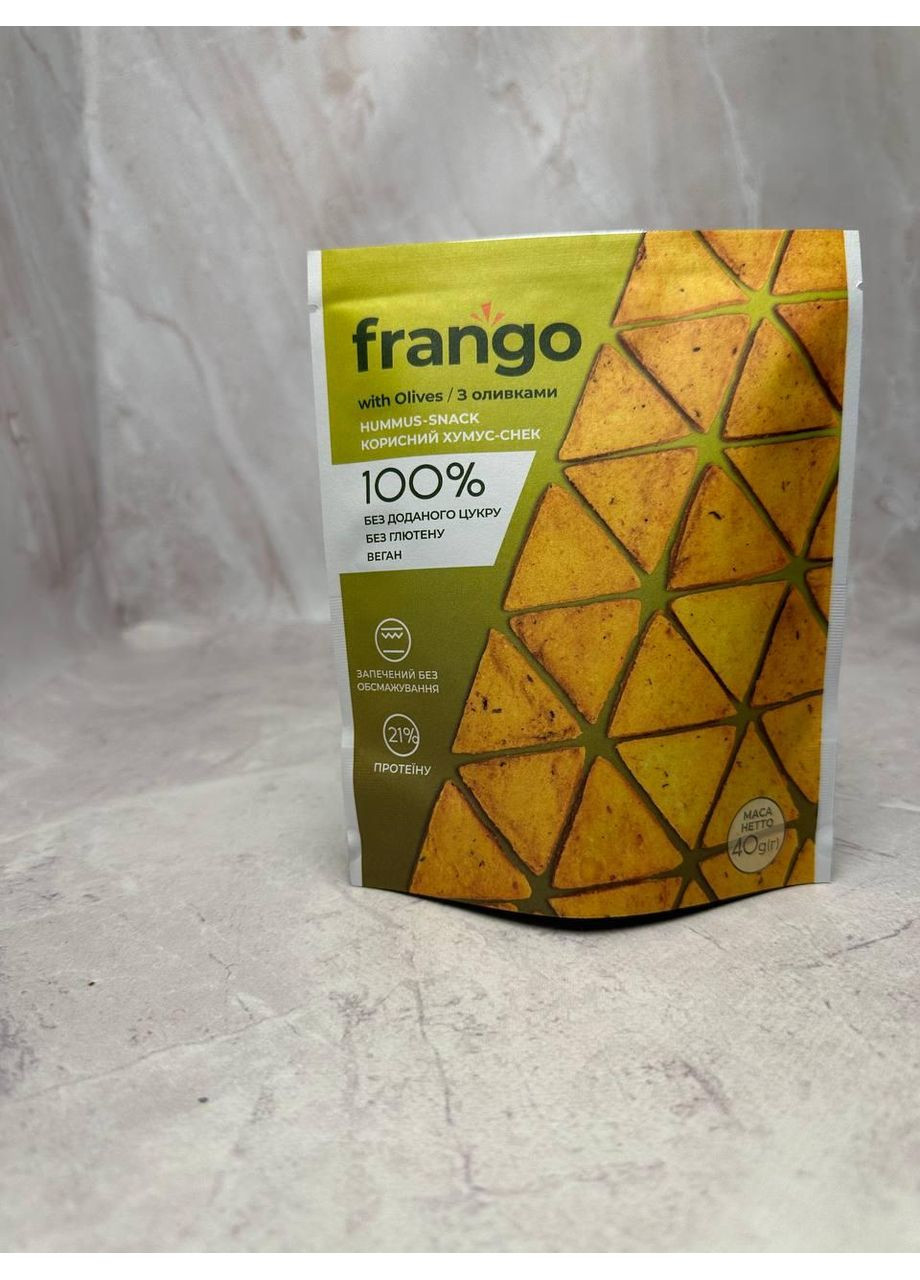 Хумус-снек з оливками без цукру Frango, 40 г No Brand (363559213)