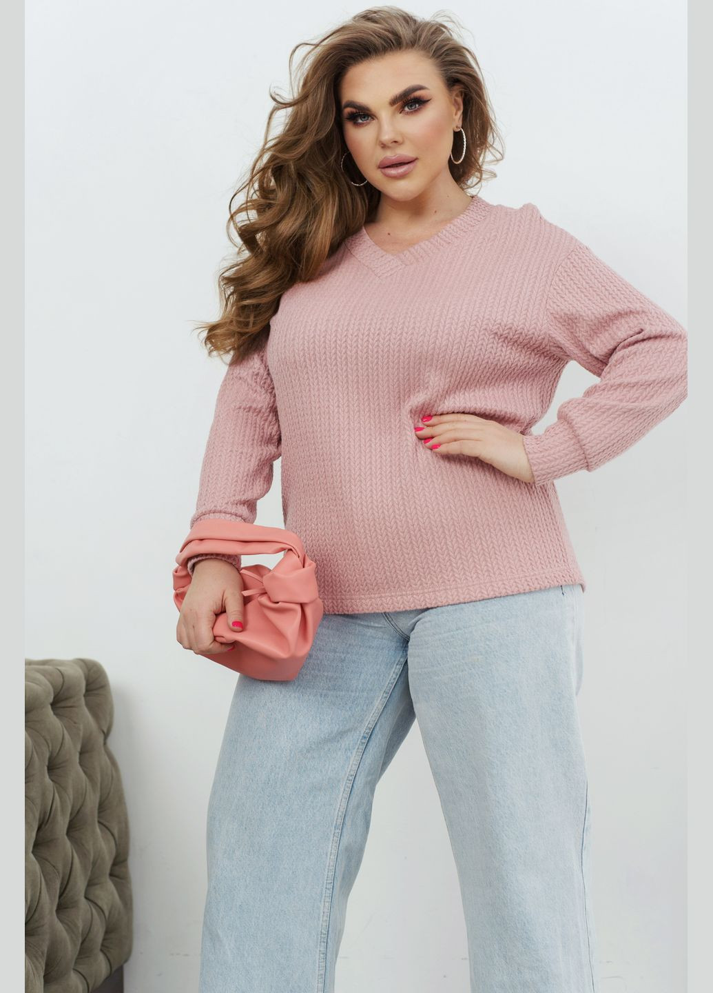 Рожево-ліловий демісезонний трендовий пуловер пуловер No Brand