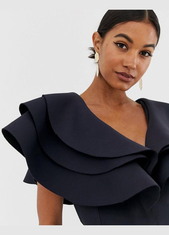 Темно-синее платье мини с пышными рукавами Lavish Alice