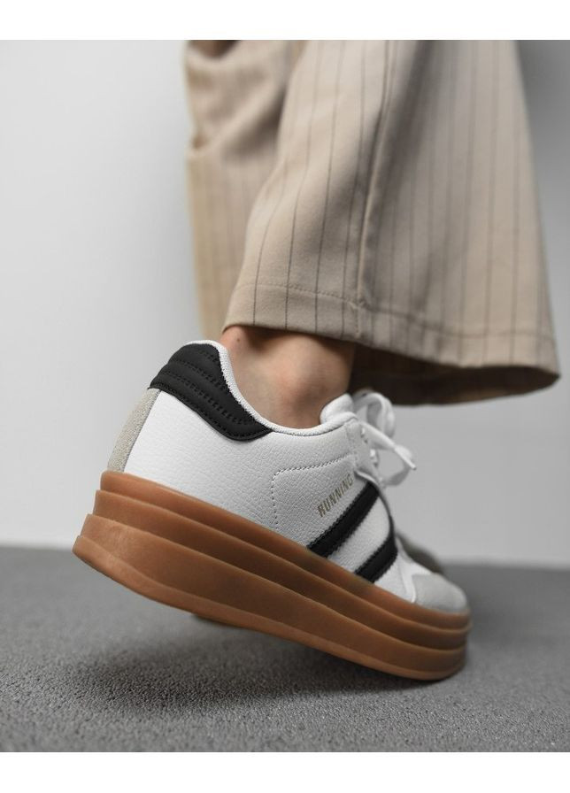 Кросівки жіночі running black No Brand білі демісезони (367583092)