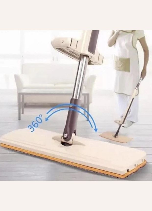 Швабра с отжимом Spin Easy Mop 360 насадка из микрофибры телескопическая ручка (2104618573) No Brand (333194506)