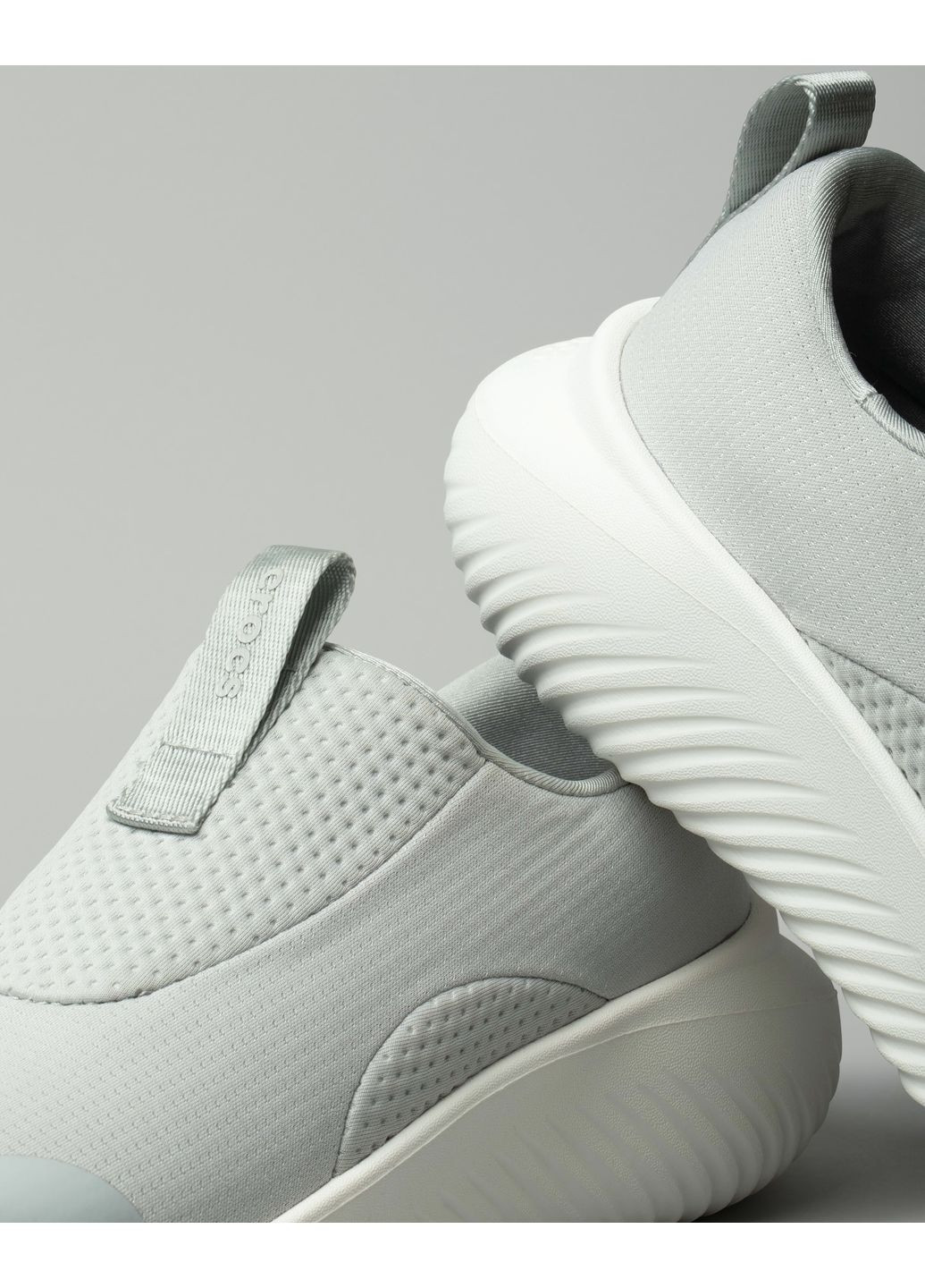 Женские кроксы Кроссовки Меллоу Серые Mellow Ease Slip on Atmosphere / White Crocs Slip-on серые всесезоны (350936646)