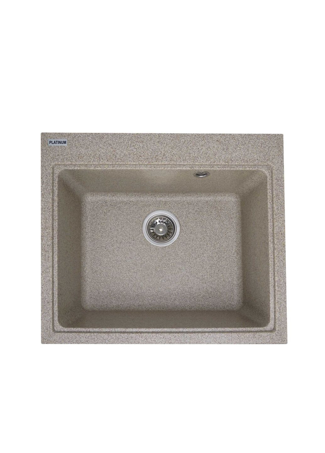 Гранітна мийка для кухні 5852 VESTA матова Карамель Platinum (269793343)