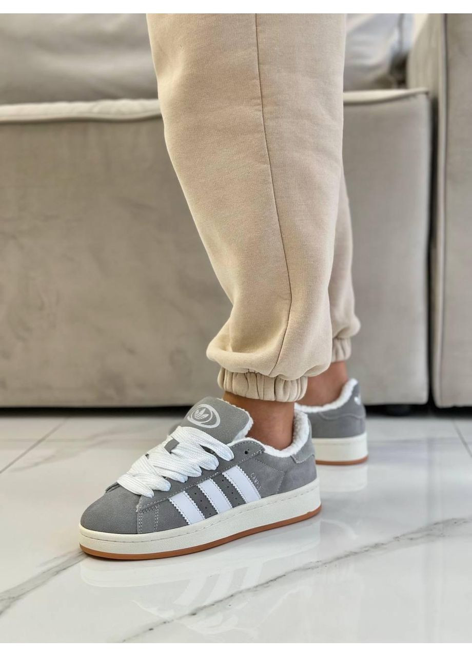 КРОСІВКИ ЖІНОЧІ ADIDAS CAMPUS GREY FUR АДІДАС КАМПУС No Brand сірі зими (367115127)