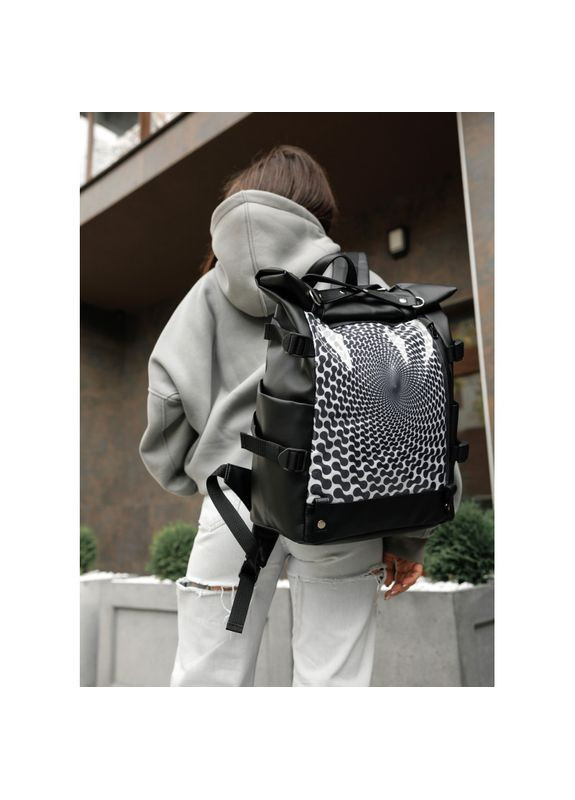 Жіночий рюкзак RollTop Hacking принт Illusion Sambag (329692822)