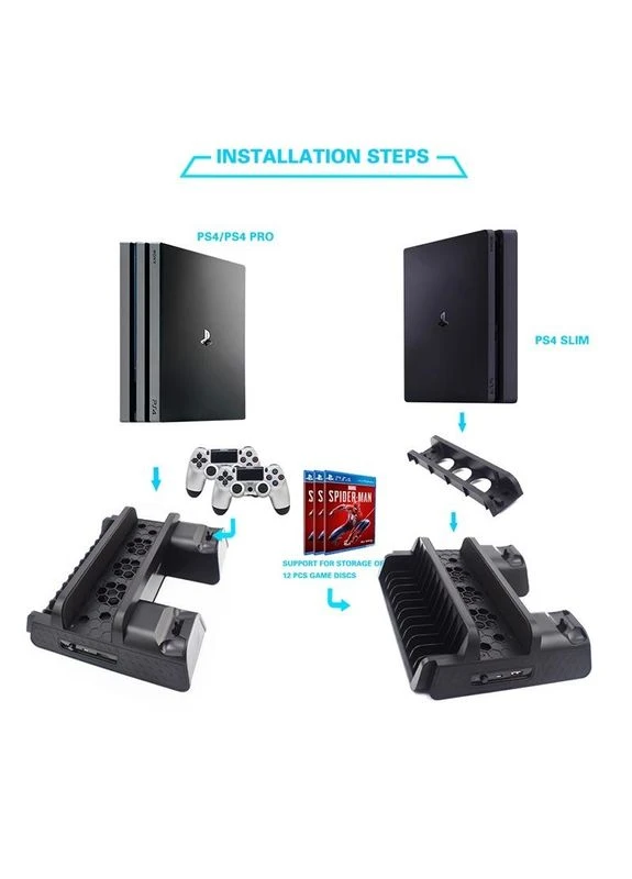 Подставка для зарядки контроллера PS4 с зарядной станцией с двумя контроллерами многофункциональная охлаждающая подставка для XPRO (392935000)
