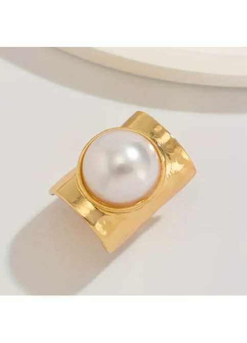 Кільце жіноче Широке акцентне з намистиной No Brand (351385016)