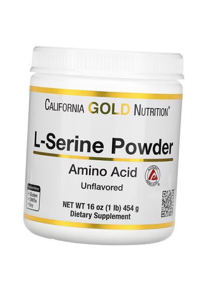 Серін у порошку, LSerine Powder, 454г Без смаку 27427007, (27427007) California Gold Nutrition (293256666)
