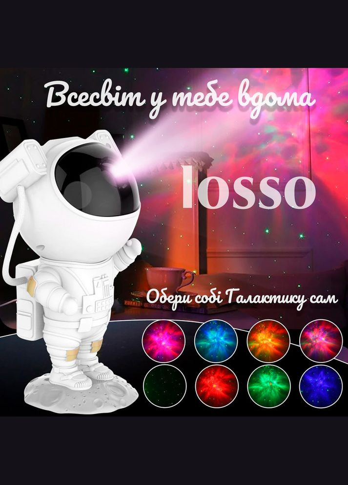 Лазерний проектор зоряного неба "Астронавт" з акумулятором та пультом Losso (327041570)