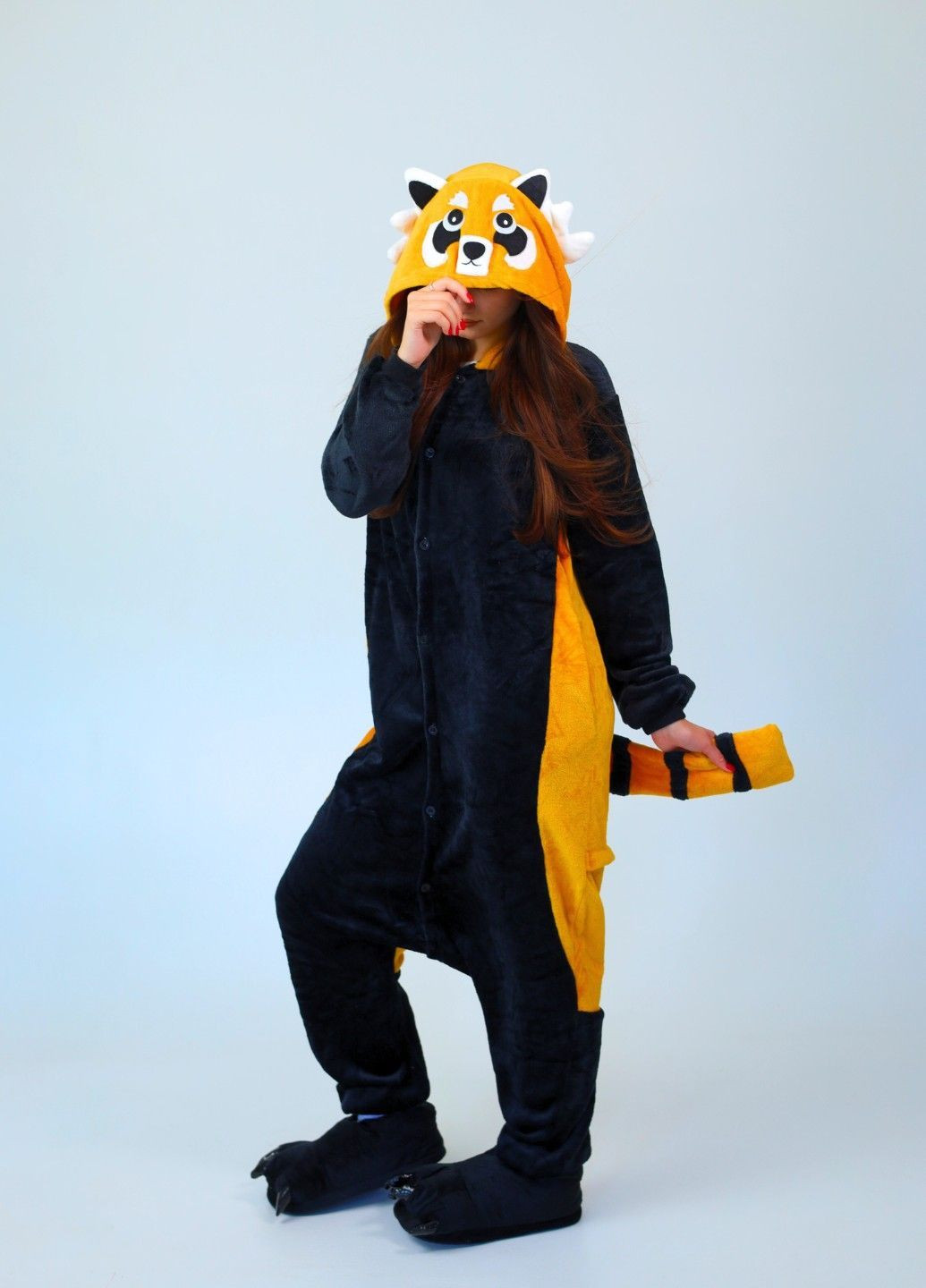 Кігурумі піжама Червона панда помаранчева плюшева жіноча тепла Lalapka (362490128)