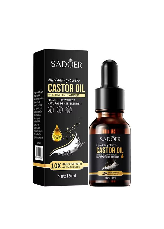 Касторовое масло для ускоренного роста, укрепления и густоты ресниц Eyelash Growth Castor Oil 15 мл SADOER (365267631)
