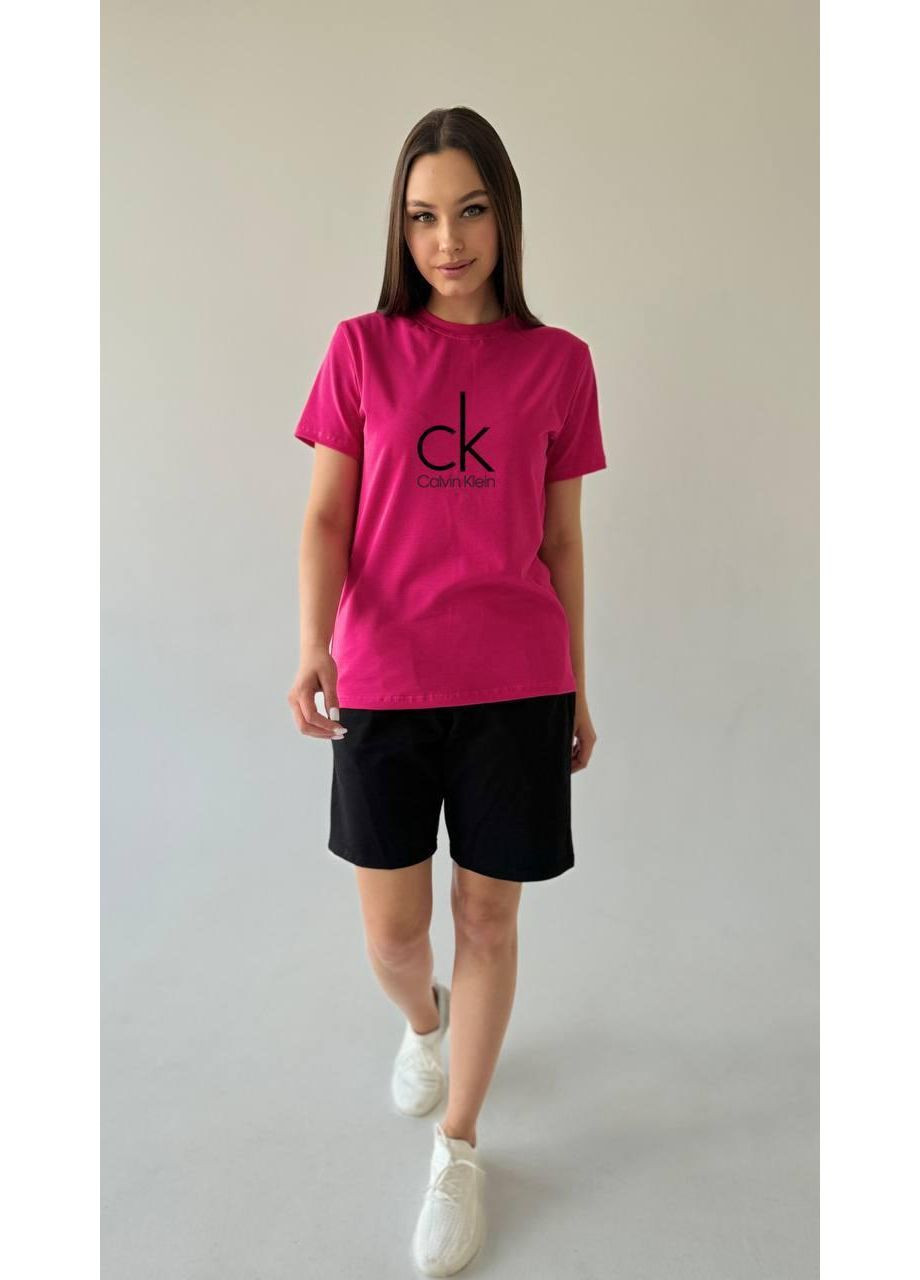 Женская футболка розовая No Brand - (368765962)