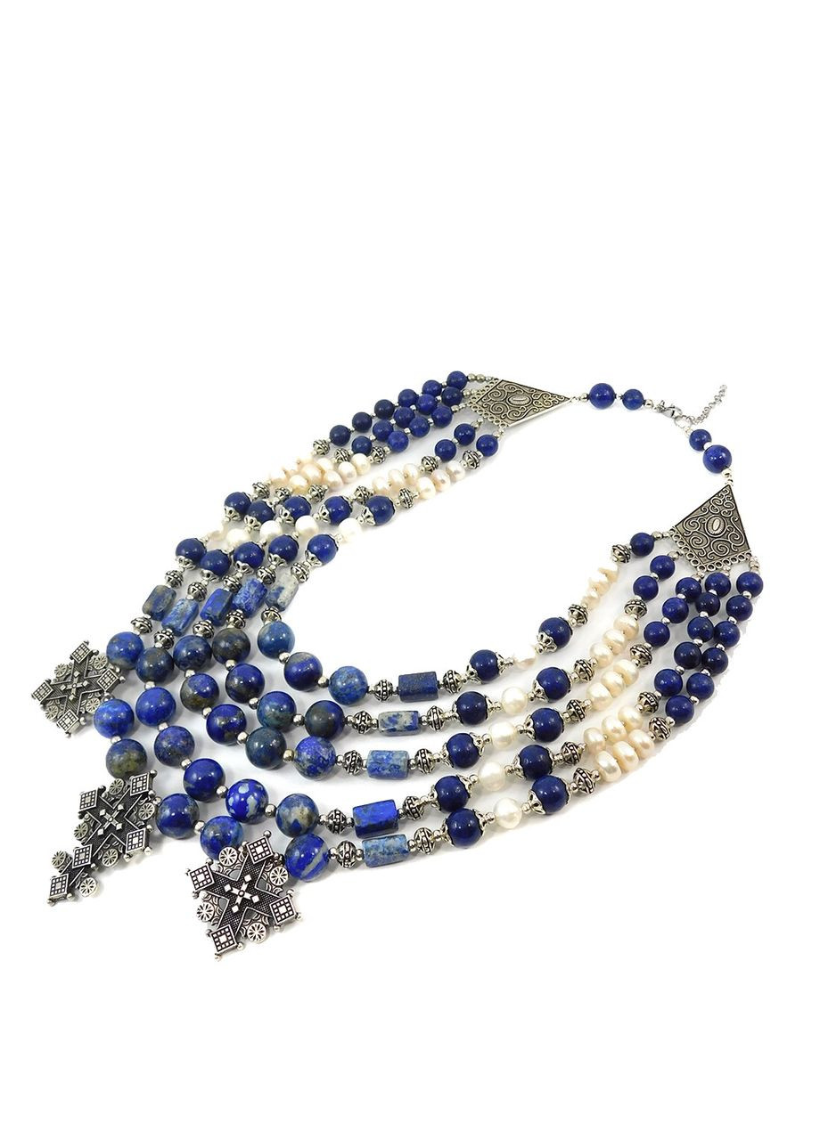 Ожерелье "Лазурова королева" Жемчуг, Лазурит Fursa fashion (322313687)