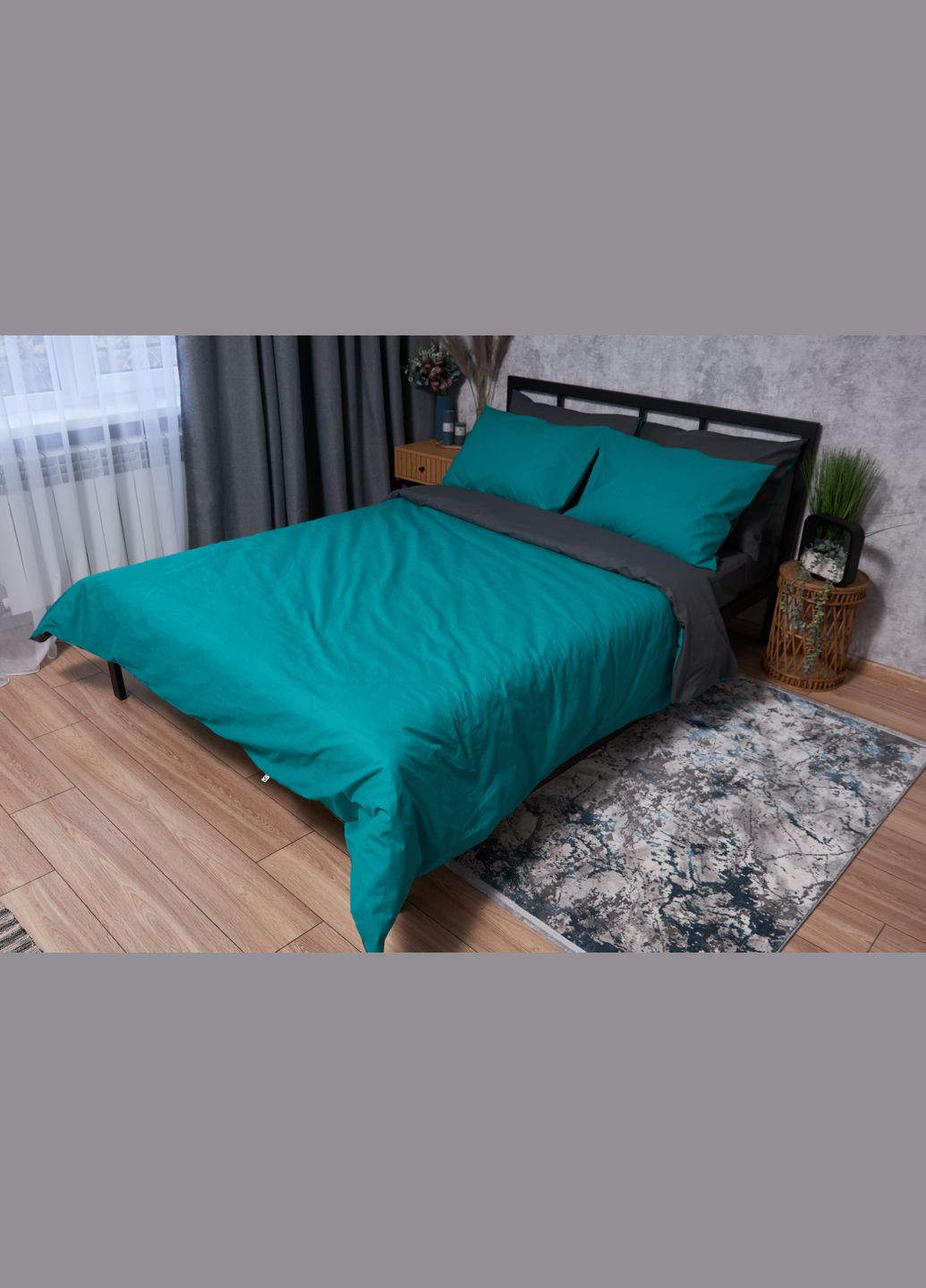 Комплект постельного белья Бязь Gold Люкс King Size 220x240 наволочки 4х70х70 (MS-820002687) Moon&Star Gray Green (286761808)