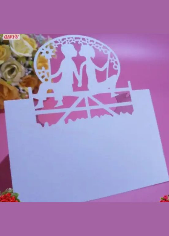 Розсадочні картки на весілля 25 штук 9 на 6 см білий Jannet Стрічка (322736378)