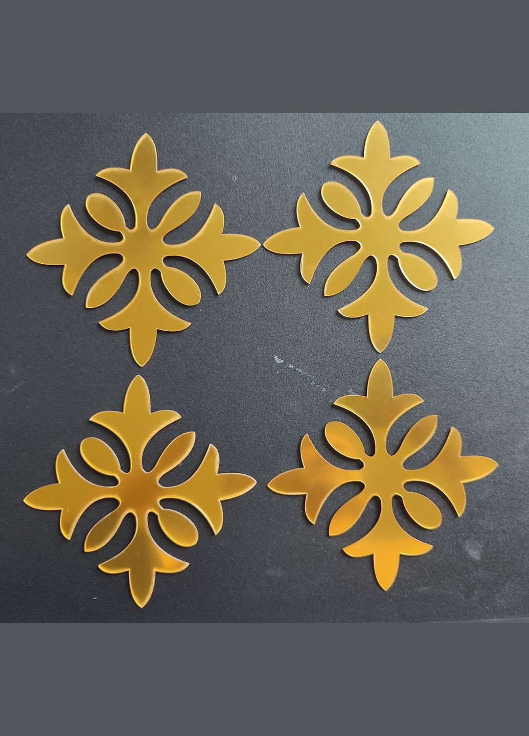 Дзеркальні акрилові наклейки Орнамент 10 см 10 шт набор Б153-10-1 No Brand (302242737)