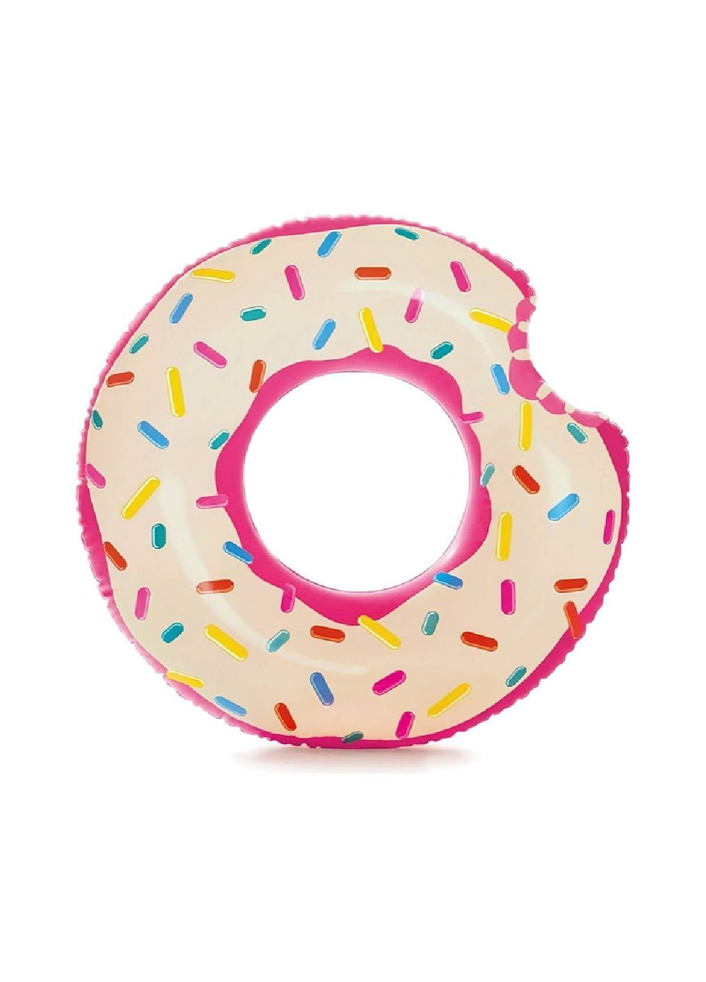 Надувной круг для плавания в бассейне на пляже для детей взрослых всей семьи 94 см (479764-Prob) Укушенный розовый пончик Unbranded (323442055)